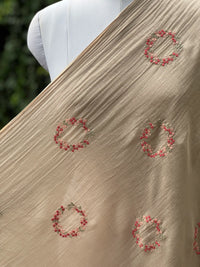 Embroidered 40 gm Banarasi Chanderi Fabric