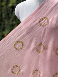 Embroidered 40 gm Banarasi Chanderi Fabric