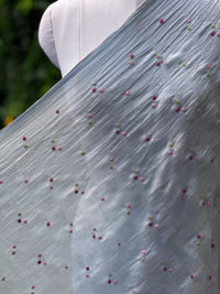 Embroidered 40 gm Banarasi Chanderi Fabric