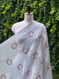 Embroidered 40 gm Banarasi Chanderi Fabric