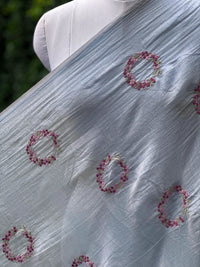 Embroidered 40 gm Banarasi Chanderi Fabric
