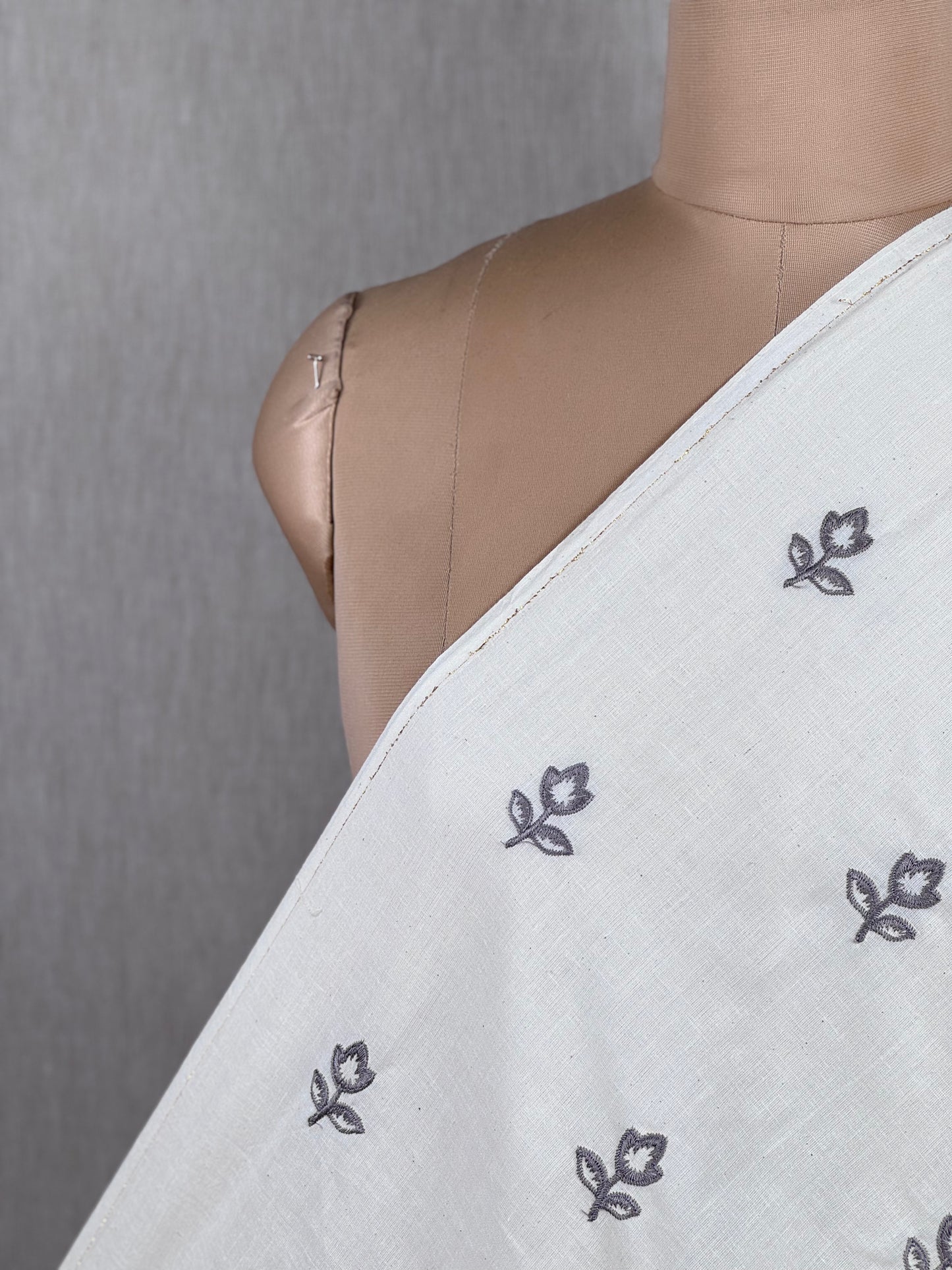 Embroidered Kora Cotton Fabric
