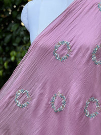 Embroidered 40 gm Banarasi Chanderi Fabric