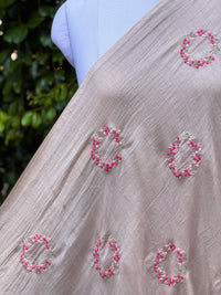 Embroidered 40 gm Banarasi Chanderi Fabric