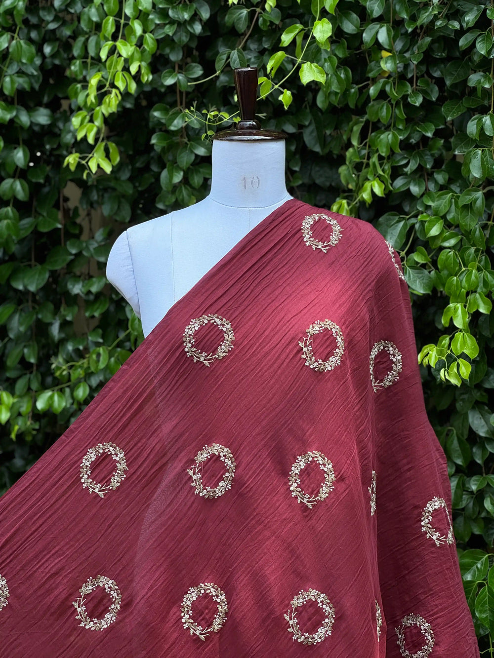 Embroidered 40 gm Banarasi Chanderi Fabric