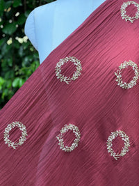 Embroidered 40 gm Banarasi Chanderi Fabric