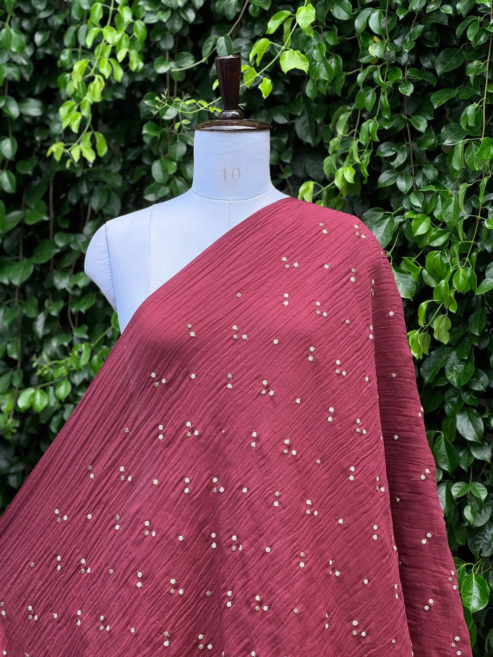 Embroidered 40 gm Banarasi Chanderi Fabric