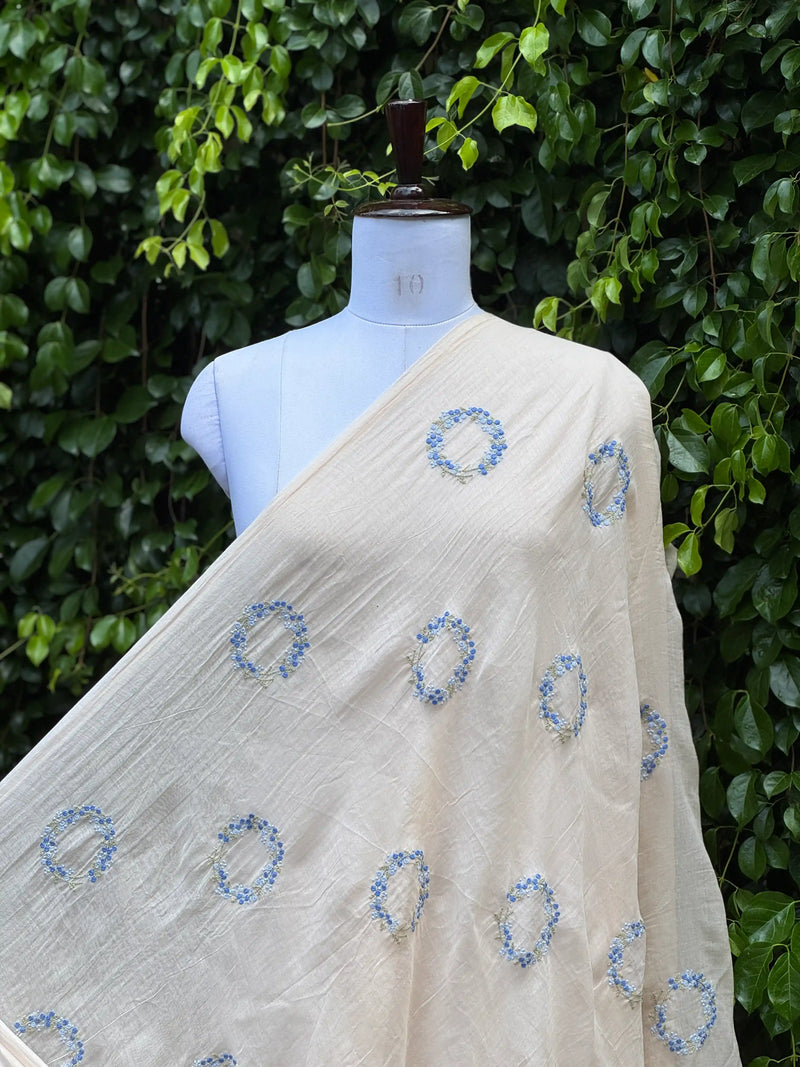 Embroidered 40 gm Banarasi Chanderi Fabric