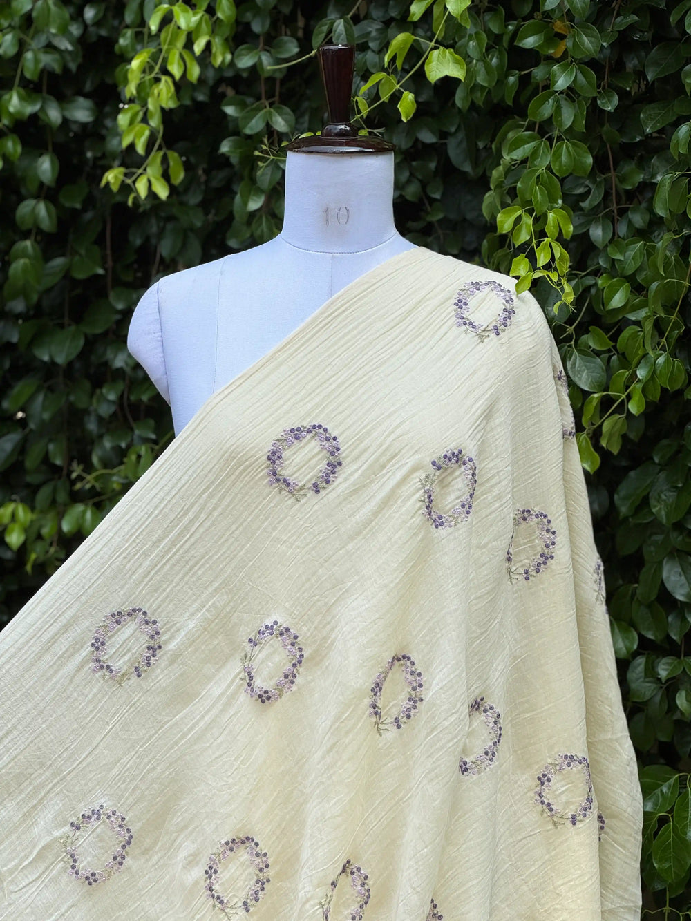 Embroidered 40 gm Banarasi Chanderi Fabric