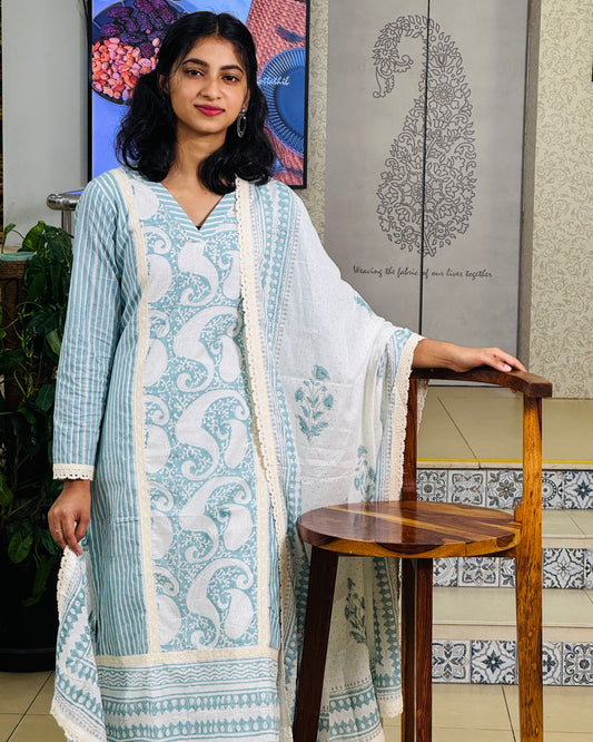 Block Printed Cotton Salwar suits