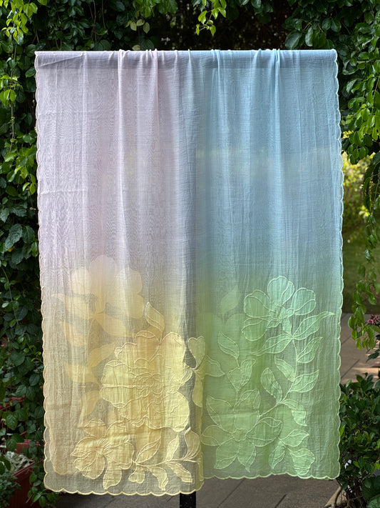 Applique Embroidered 4D Banarasi Silk Chanderi Dupatta