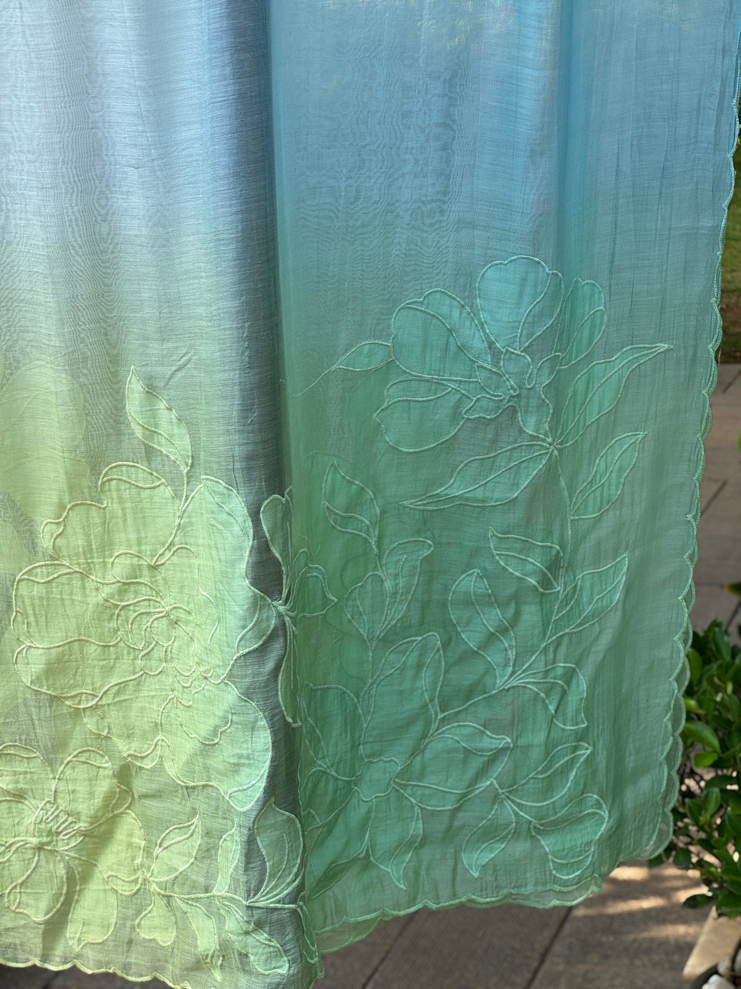 Applique Embroidered 4D Banarasi Silk Chanderi Dupatta