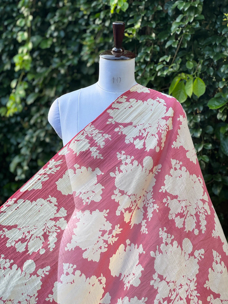 Printed 40gm Banarasi Mul Chanderi Fabrics
