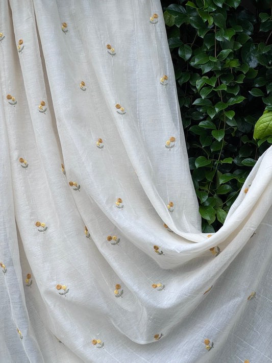 Embroidered 40 gm Banrasi Chanderi Fabric