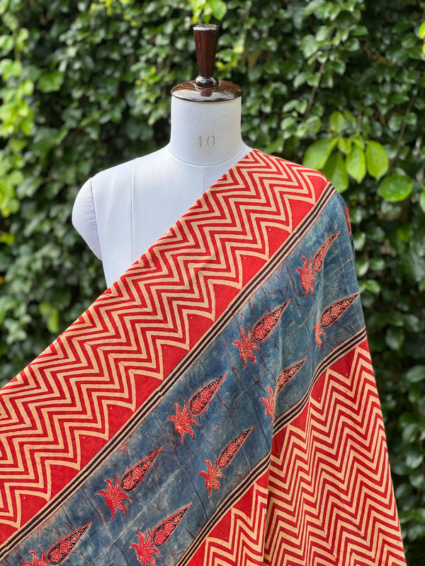 Ajrakh Modal Satin Fabric
