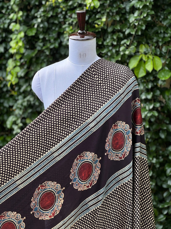 Ajrakh Modal Satin Fabric
