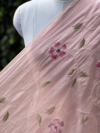 Embroidered - Brush painted 40gm Banarasi Chanderi Fabric