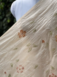 Embroidered - Brush painted 40gm Banarasi Chanderi Fabric