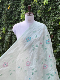 Embroidered - Brush painted 40gm Banarasi Chanderi Fabric
