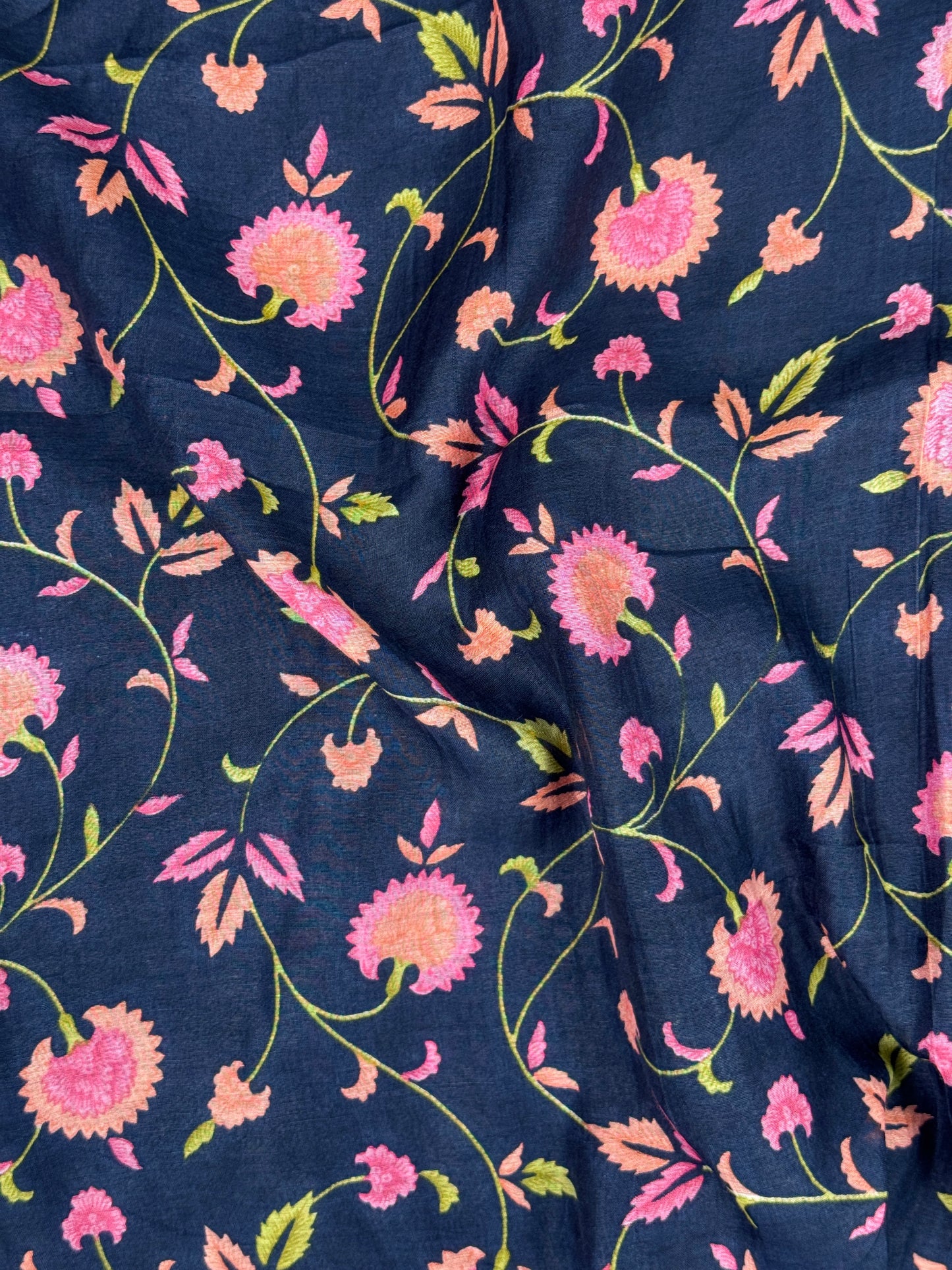 Pure Banarasi Malai Chanderi Fabric