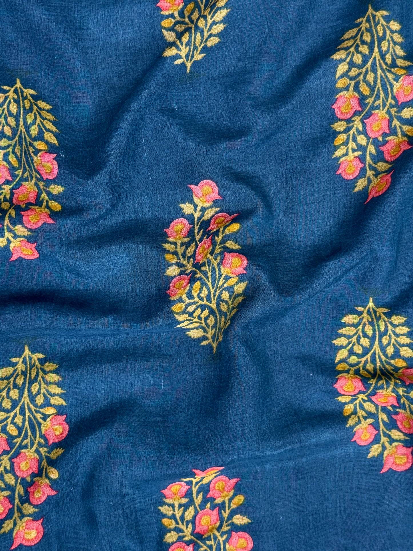 Pure Banarasi Malai Chanderi Fabric