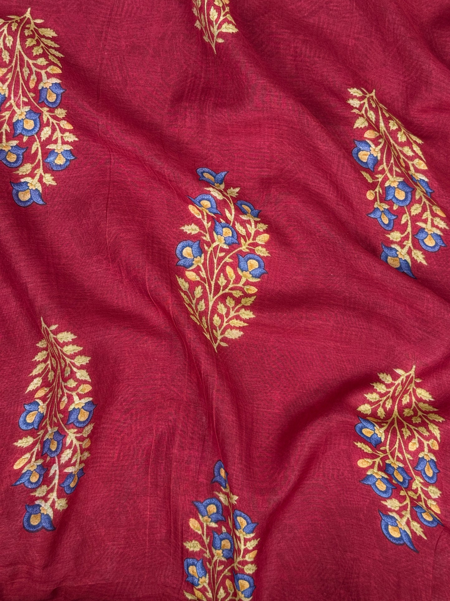 Pure Banarasi Malai Chanderi Fabric