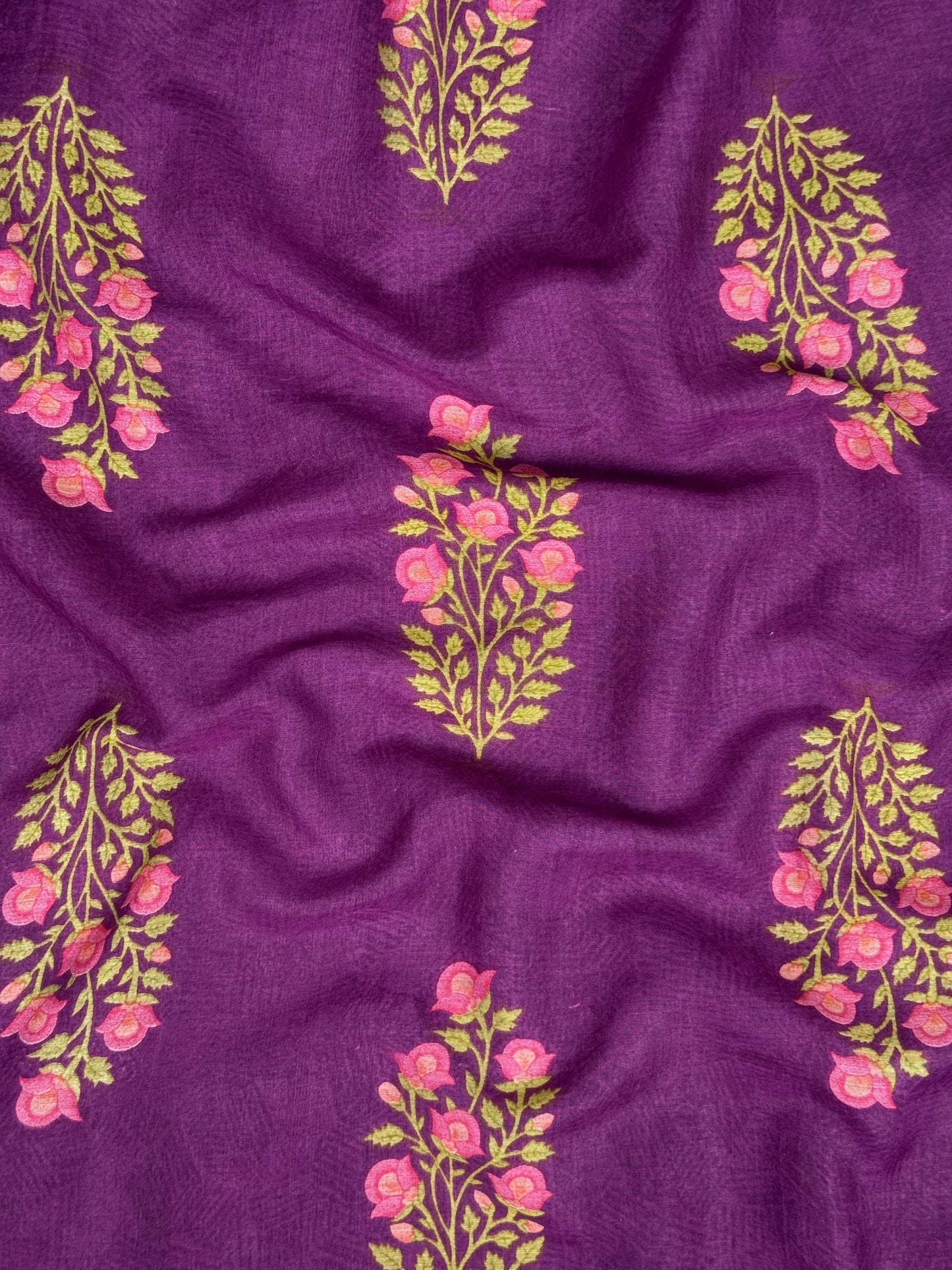 Pure Banarasi Malai Chanderi Fabric