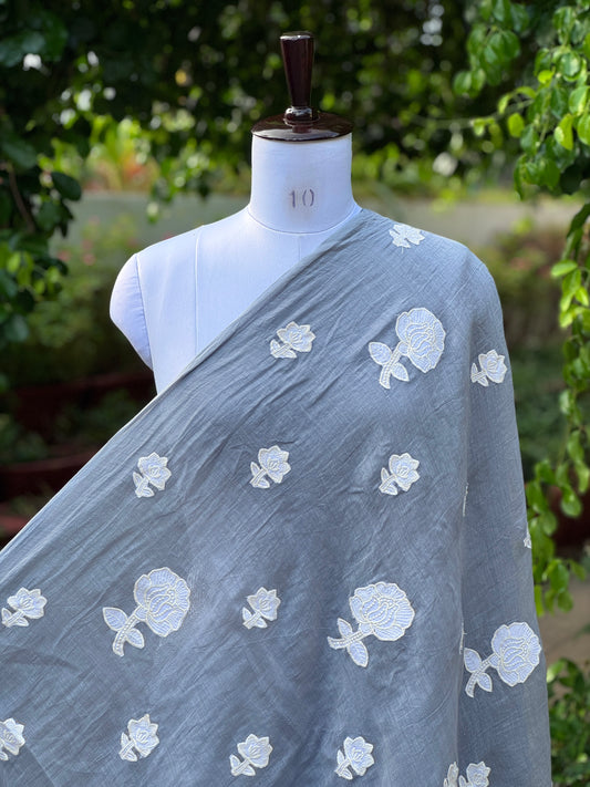 Applique Embroidered 40gm Banarasi Chanderi fabrics