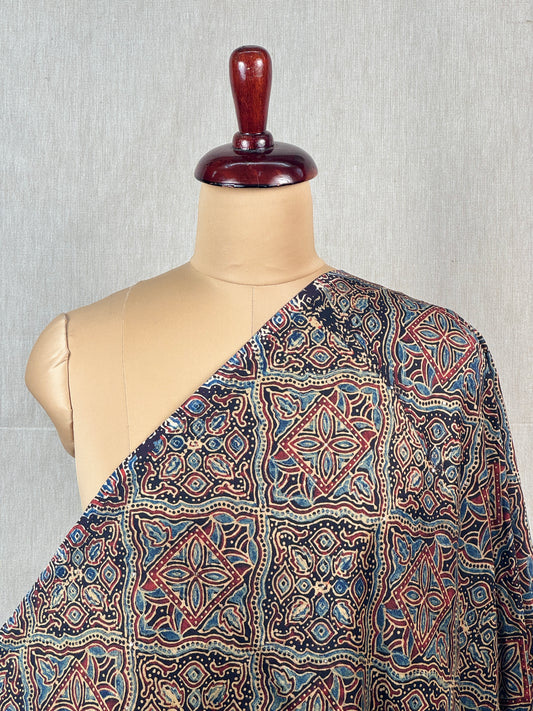 Ajrak Printed Banarasi Chanderi Fabric