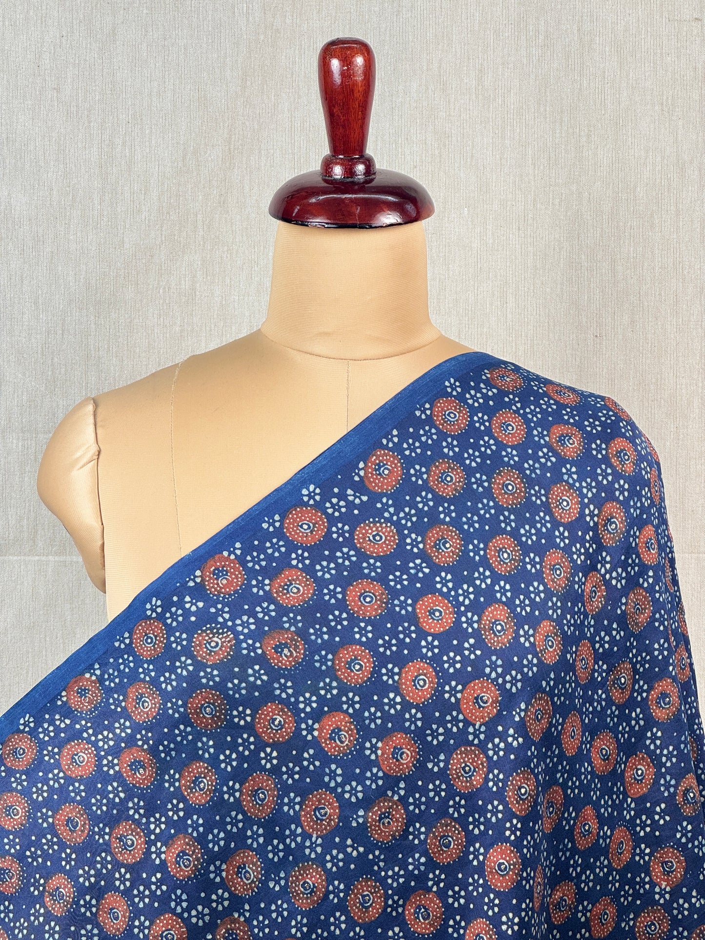 Ajrak Printed Banarasi Chanderi Fabric