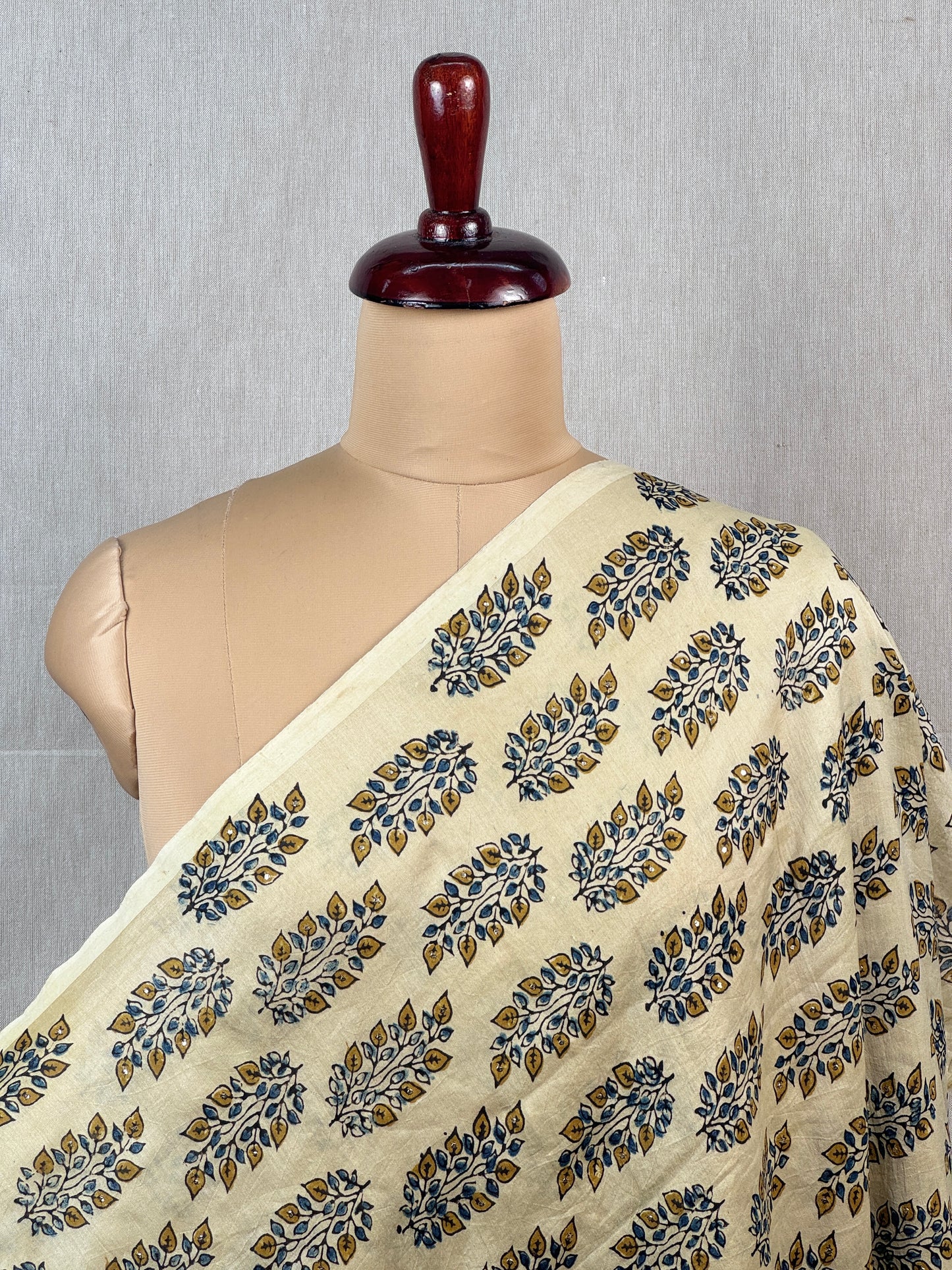 Ajrak Printed Banarasi Chanderi Fabric