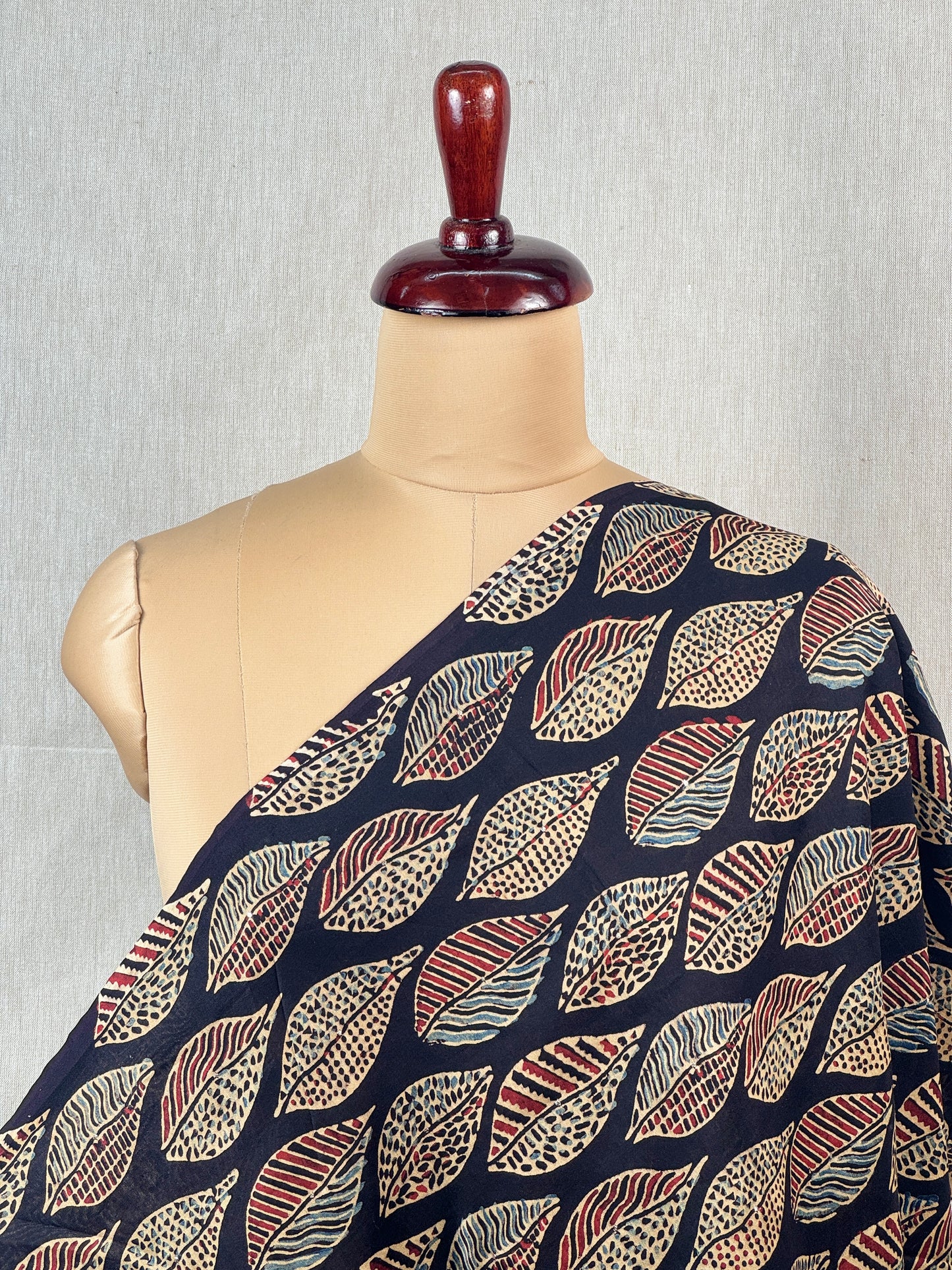 Ajrak Printed Banarasi Chanderi Fabric