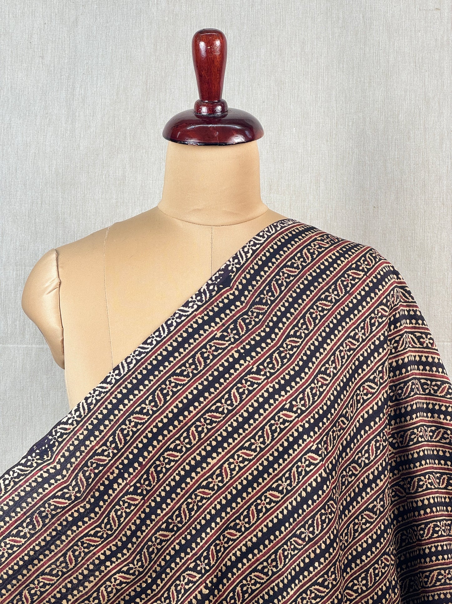 Ajrak Printed Banarasi Chanderi Fabric