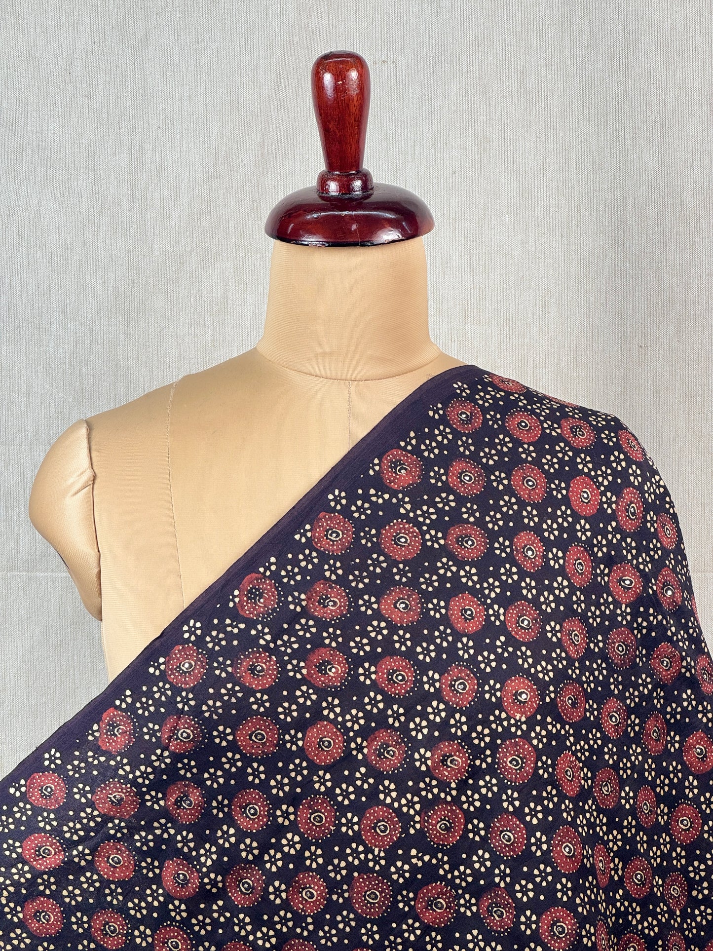 Ajrak Printed Banarasi Chanderi Fabric