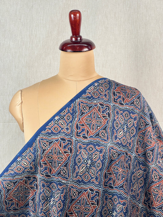 Ajrak Printed Banarasi Chanderi Fabric