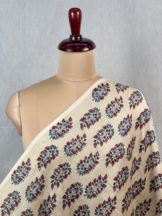 Ajrak Printed Banarasi Chanderi Fabric