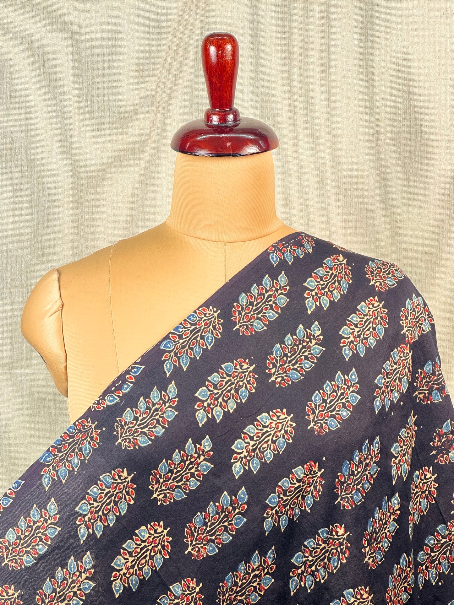 Ajrak Printed Banarasi Chanderi Fabric