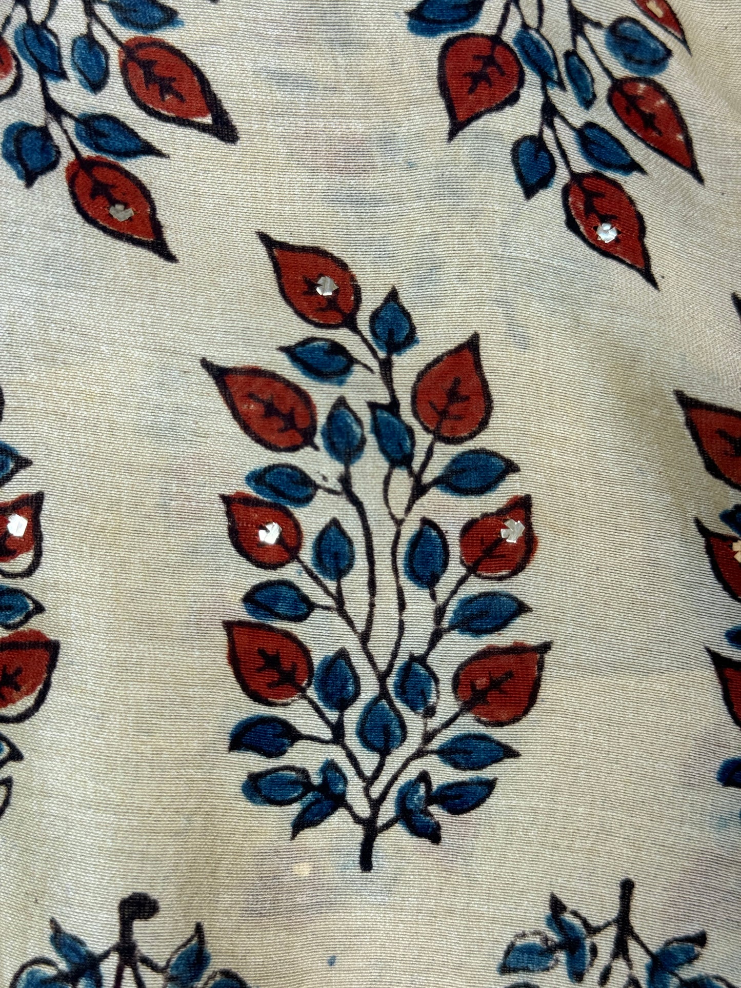 Ajrak Printed Banarasi Chanderi Fabric