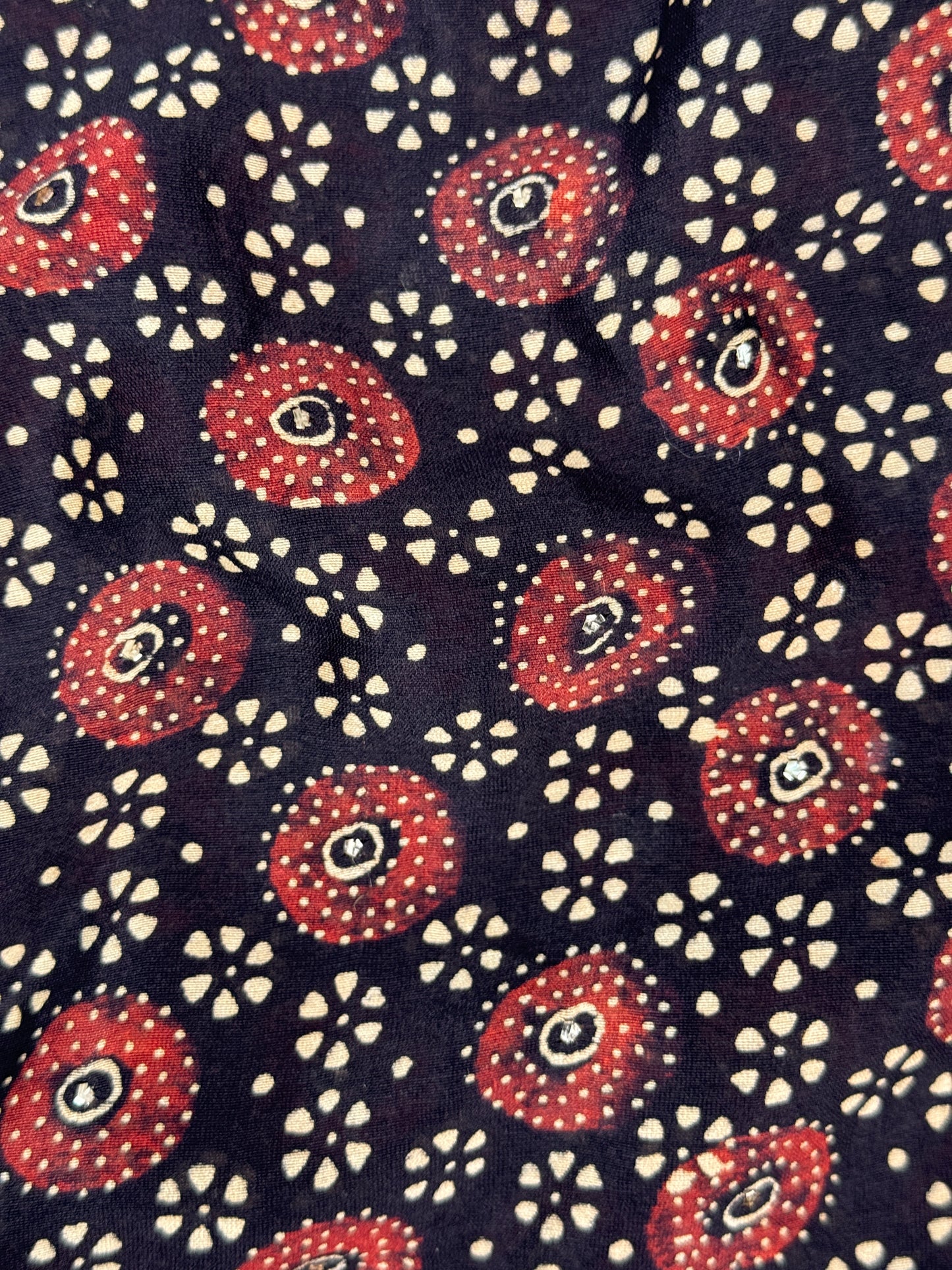 Ajrak Printed Banarasi Chanderi Fabric