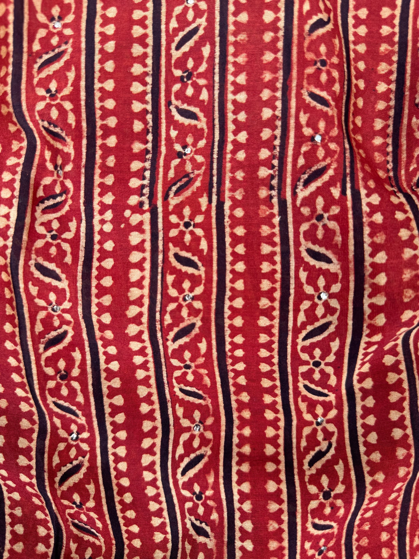 Ajrak Printed Banarasi Chanderi Fabric