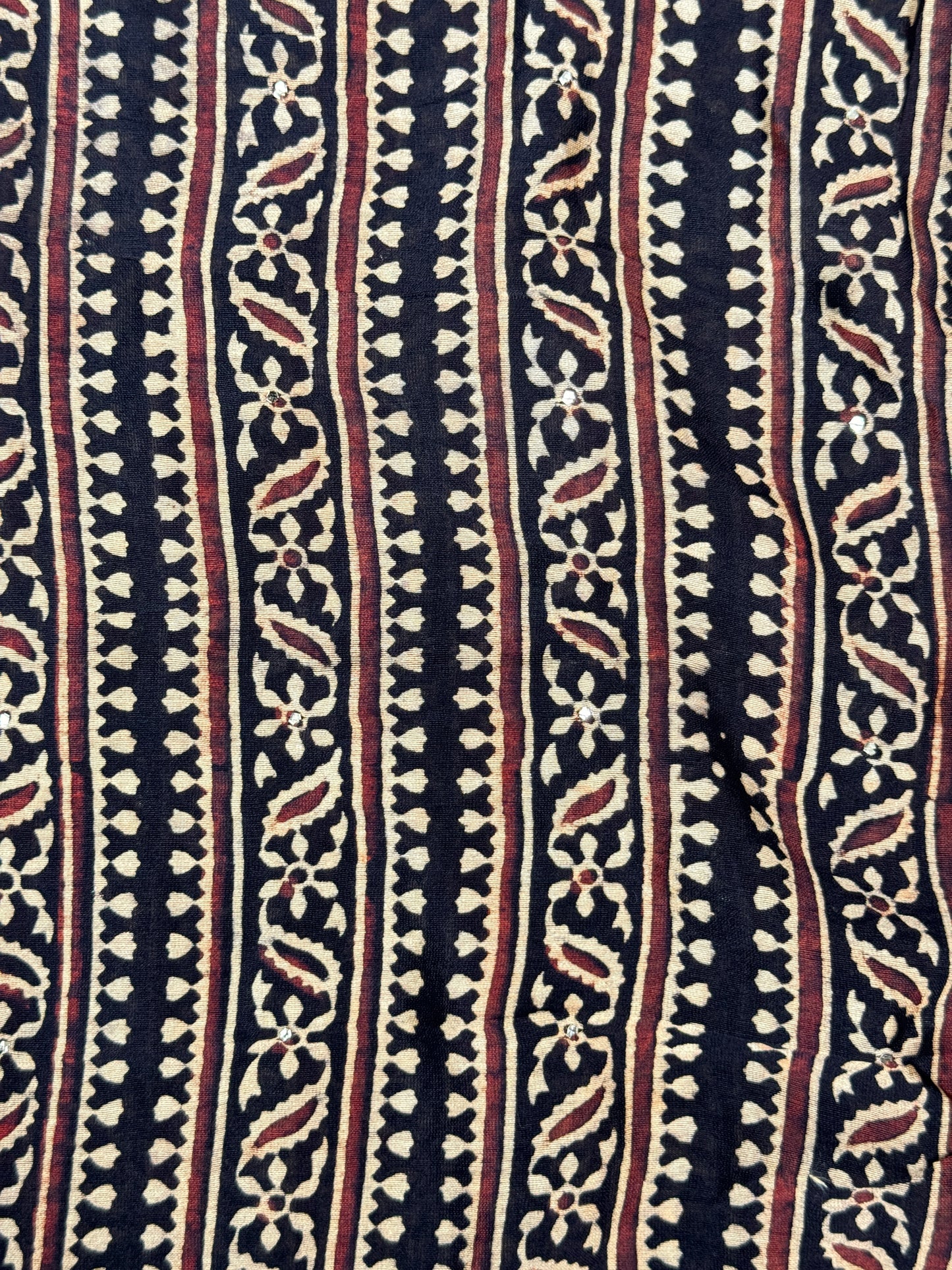 Ajrak Printed Banarasi Chanderi Fabric