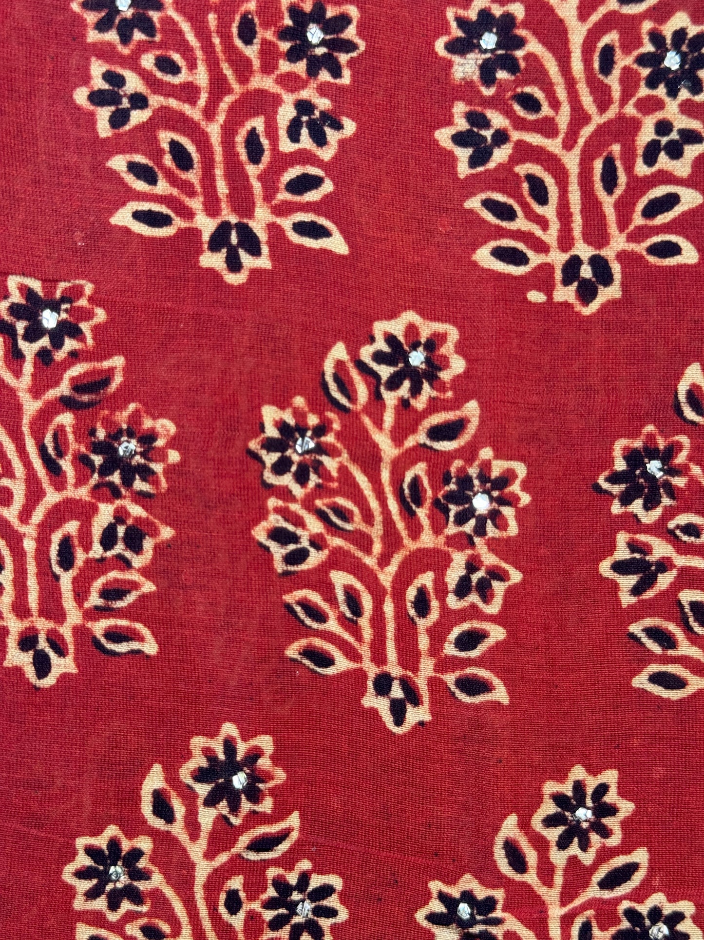 Ajrak Printed Banarasi Chanderi Fabric