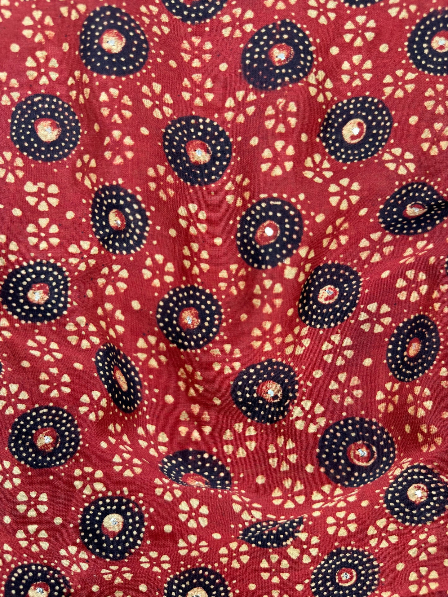 Ajrak Printed Banarasi Chanderi Fabric