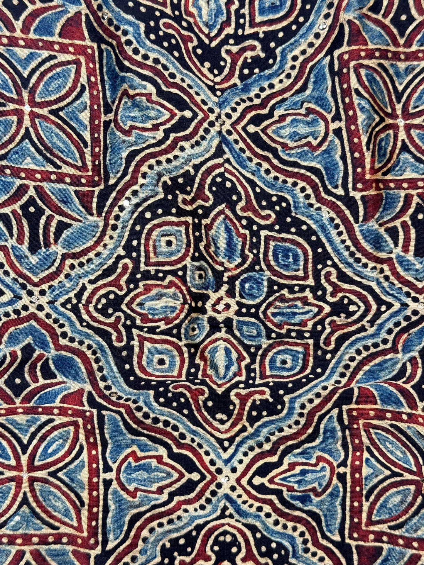 Ajrak Printed Banarasi Chanderi Fabric