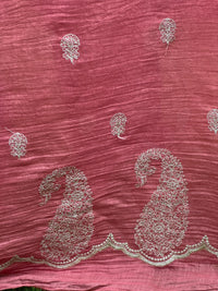 Embroidered 40gm Banarasi Chanderi Fabric