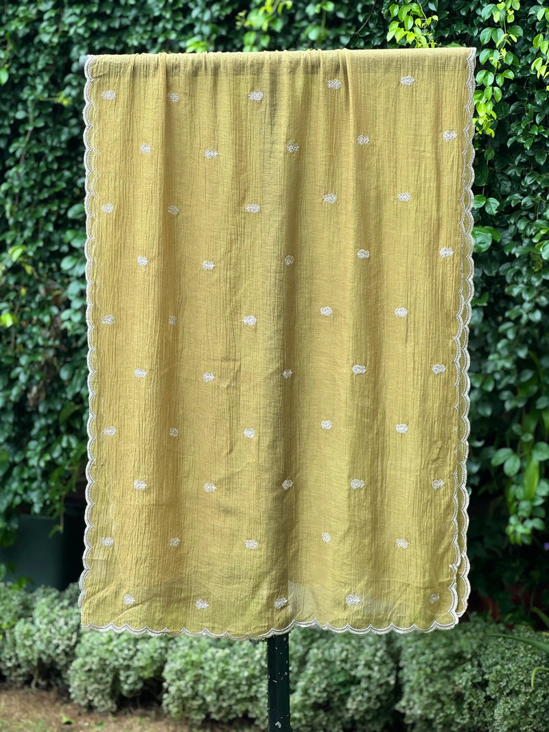 Embroidered Banarasi Chanderi Dupatta