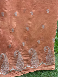 Embroidered 40gm Banarasi Chanderi Fabric