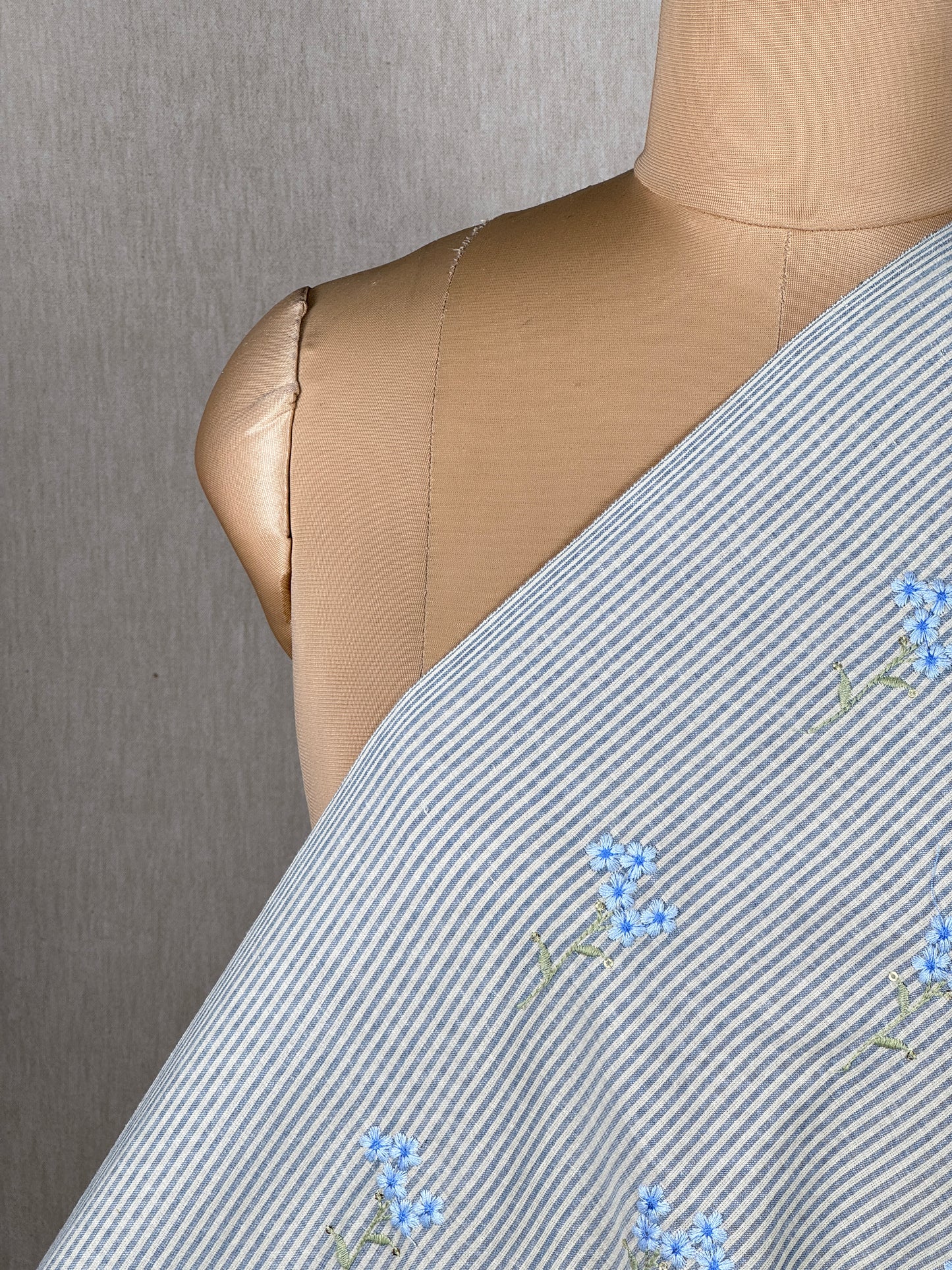 Embroidered Handloom Cotton Fabric