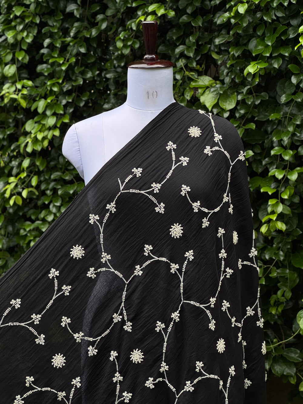 Pearl Embroidered 40gm Banarasi Chanderi Fabrics
