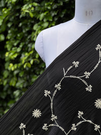 Pearl Embroidered 40gm Banarasi Chanderi Fabrics